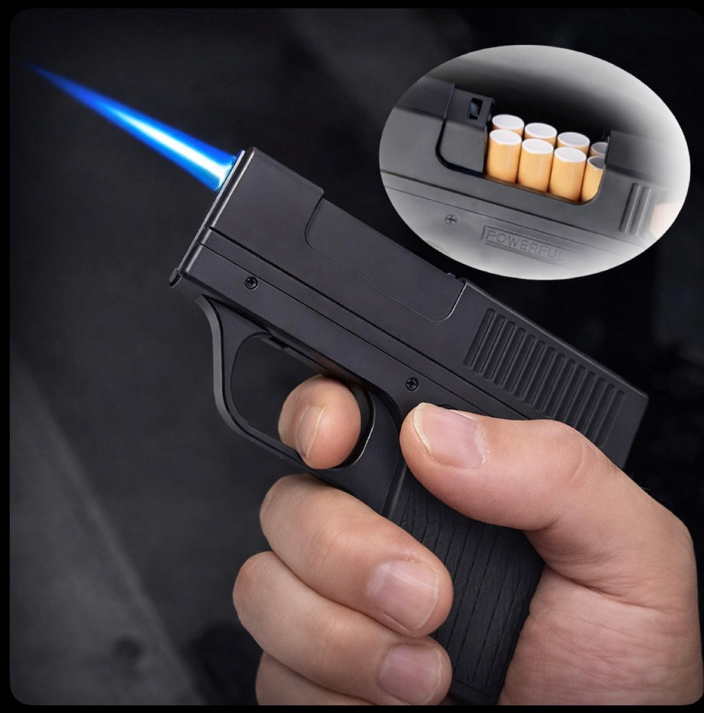 CIGAGUN - Encendedor de pistola a prueba de viento con 3 cargadores