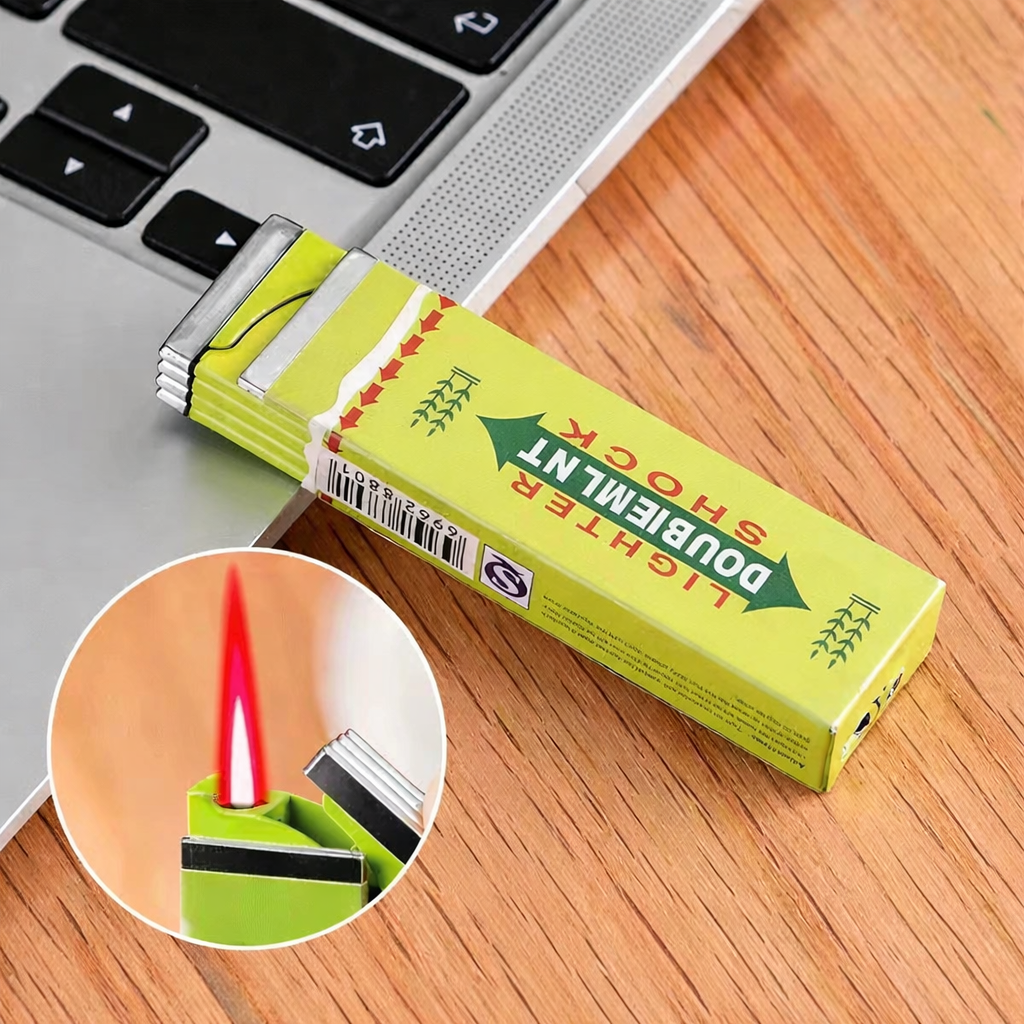 Chewing-Gum Windproof Lighter with a Pink Flame