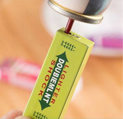 Chewing-Gum Windproof Lighter with a Pink Flame