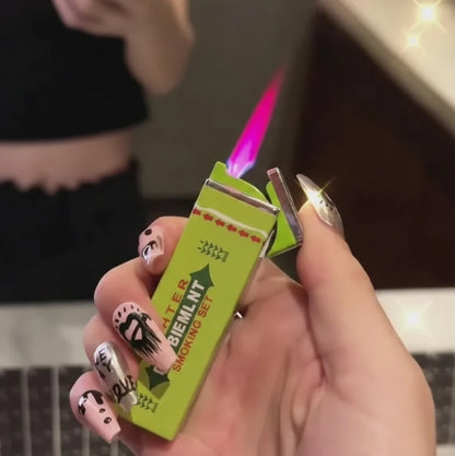 Chewing-Gum Windproof Lighter with a Pink Flame
