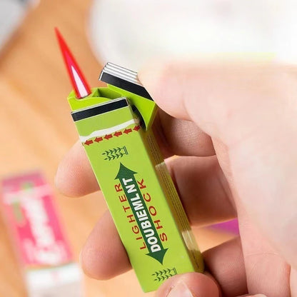 Chewing-Gum Windproof Lighter with a Pink Flame